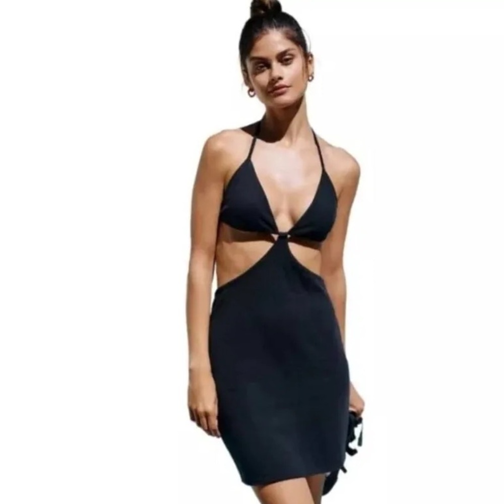 Anthropologie Black Strappy Dress